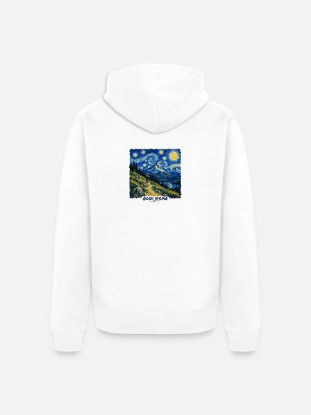 Wandern mit Gogh - Unisex Premium Bio Zip Hoodie - Weiß