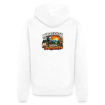 Mir reicht's: Ich geh Radfahren - Unisex Premium Bio Zip Hoodie - Weiß - Hinten - Thijin (182cm)