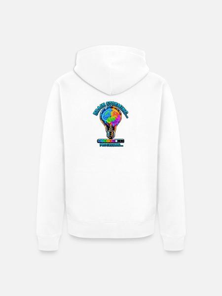 Neon Gehirnstorm Verarbeitung - Unisex Premium Bio Zip Hoodie - Weiß
