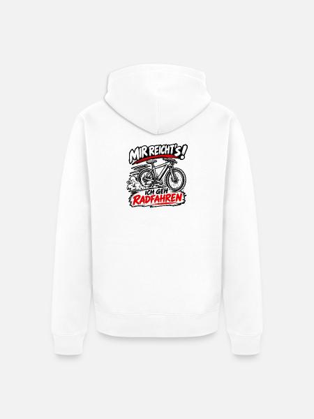Mir reicht's: Ich geh Radfahren - Unisex Premium Bio Zip Hoodie - Weiß