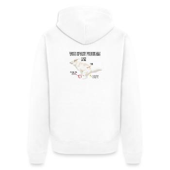 Space Dog Programm - Unisex Premium Bio Zip Hoodie - Weiß - Hinten - Thijin (182cm)