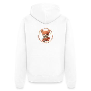 Amigurumi-Fuchs mit Draht - Unisex Premium Bio Zip Hoodie - Weiß - Hinten - Thijin (182cm)