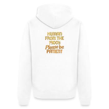 Human from the 1900s - Unisex Premium Bio Zip Hoodie - Weiß - Hinten - Thijin (182cm)
