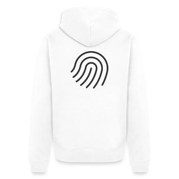 Fingerabdruck-Authentifizierungszeilen-Symbol - Unisex Premium Bio Zip Hoodie - Weiß - Hinten - Thijin (182cm)