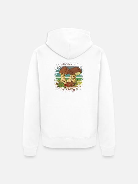 Pilze - Unisex Premium Bio Zip Hoodie - Weiß