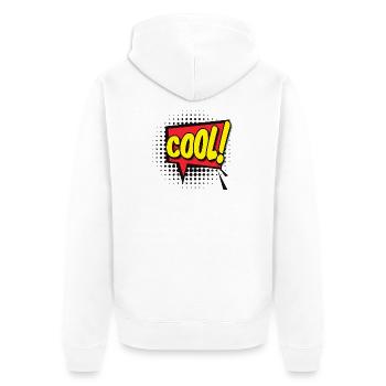 Fetter Comic Burst COOLER Ausruf - Unisex Premium Bio Zip Hoodie - Weiß - Hinten - Thijin (182cm)