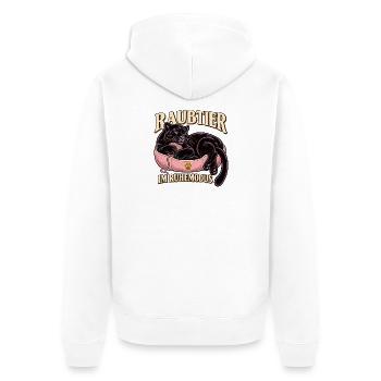Raubtier im Ruhemodus - Unisex Premium Bio Zip Hoodie - Weiß - Hinten - Thijin (182cm)