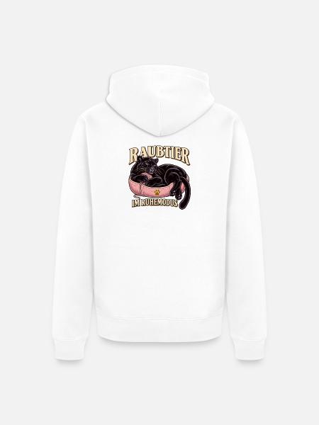 Raubtier im Ruhemodus - Unisex Premium Bio Zip Hoodie - Weiß