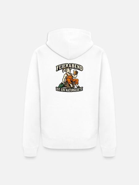 Naturgesetz Feierabend - Unisex Premium Bio Zip Hoodie - Weiß