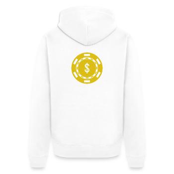 Pokerfisch - Unisex Premium Bio Zip Hoodie - Weiß - Hinten - Thijin (182cm)