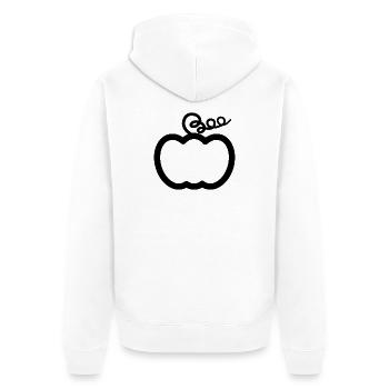 Minimalistischer Kürbis "Boo" - Unisex Premium Bio Zip Hoodie - Weiß - Hinten - Thijin (182cm)