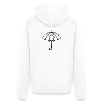 Süßer offener Schirm - Unisex Premium Bio Zip Hoodie - Weiß - Hinten - Thijin (182cm)