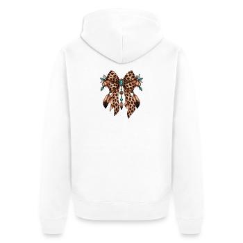 Leopardenschleife Juwel-Design - Unisex Premium Bio Zip Hoodie - Weiß - Hinten - Thijin (182cm)