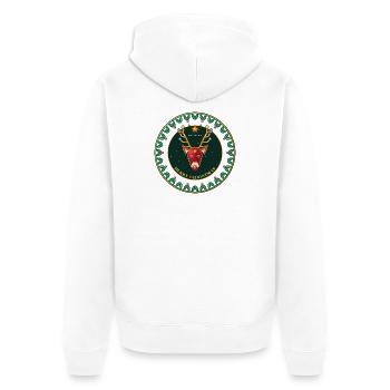 Oh Deer Rentier - Unisex Premium Bio Zip Hoodie - Weiß - Hinten - Thijin (182cm)