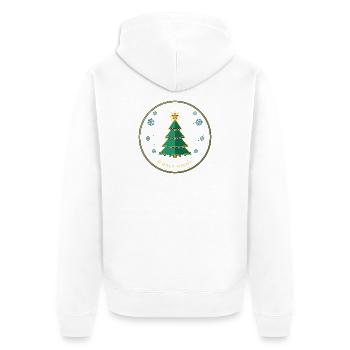 Weihnachtsbaum mit Sternenkranz - Unisex Premium Bio Zip Hoodie - Weiß - Hinten - Thijin (182cm)