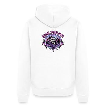 Ghoul Vibes Bat Halloween - Unisex Premium Bio Zip Hoodie - Weiß - Hinten - Thijin (182cm)