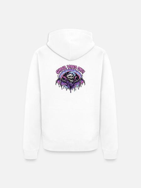 Ghoul Vibes Bat Halloween - Unisex Premium Bio Zip Hoodie - Weiß