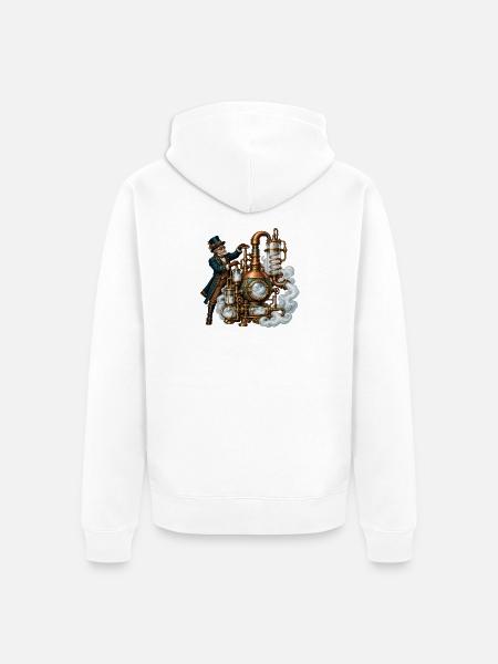 Steampunk-Dampfmeister-Mechanik - Unisex Premium Bio Zip Hoodie - Weiß