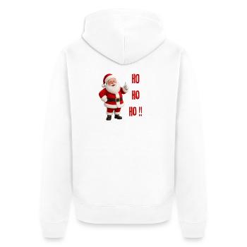 Weihnachtsmann Ho Ho Ho Fest - Unisex Premium Bio Zip Hoodie - Weiß - Hinten - Thijin (182cm)