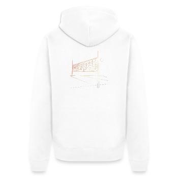 Vintage Volleyball Netz - Unisex Premium Bio Zip Hoodie - Weiß - Hinten - Thijin (182cm)