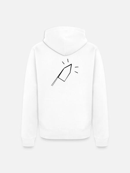 Silvesterrakete handgezeichnet - Unisex Premium Bio Zip Hoodie - Weiß