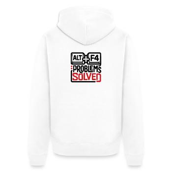 ALT+F4: Probleme gelöst – Geek & Tech Humor - Unisex Premium Bio Zip Hoodie - Weiß - Hinten - Thijin (182cm)