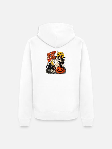 Season of the Witch Halloween-Illustration - Unisex Premium Bio Zip Hoodie - Weiß