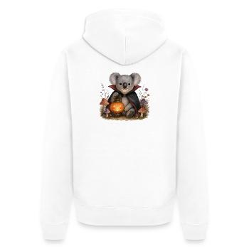 Vampir-Halloween-Koala mit Laterne - Unisex Premium Bio Zip Hoodie - Weiß - Hinten - Thijin (182cm)