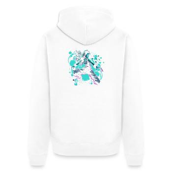 Cartoon B-Girl - Unisex Premium Bio Zip Hoodie - Weiß - Hinten - Thijin (182cm)