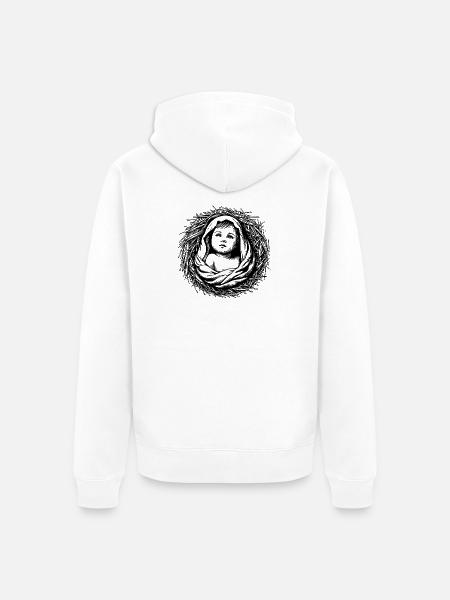 Neugeborener Jesus - Unisex Premium Bio Zip Hoodie - Weiß