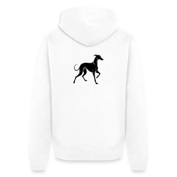 Whippet Dog Vinyl - Unisex Premium Bio Zip Hoodie - Weiß - Hinten - Thijin (182cm)