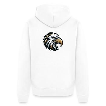 Adler Kopf Vektor Design - Unisex Premium Bio Zip Hoodie - Weiß - Hinten - Thijin (182cm)