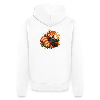 Red Panda Law at Night - Unisex Premium Bio Zip Hoodie - Weiß - Hinten - Thijin (182cm)