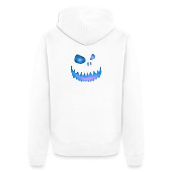 Schiefes Monstergesicht Blau-Rosa - Halloween - Unisex Premium Bio Zip Hoodie - Weiß - Hinten - Thijin (182cm)
