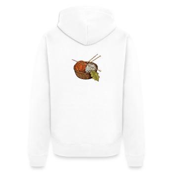 Wollkorb für Herbsttage - Unisex Premium Bio Zip Hoodie - Weiß - Hinten - Thijin (182cm)