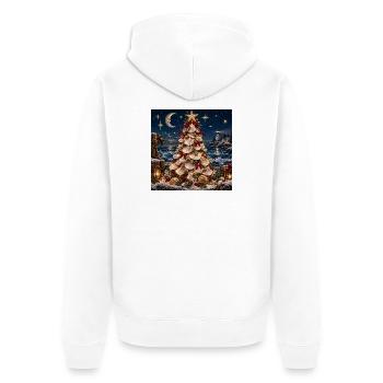 Muschel-Weihnachtsbaum am Meer - Unisex Premium Bio Zip Hoodie - Weiß - Hinten - Thijin (182cm)