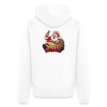 Prost Du Sack- Weihnachtsmann-Nikolaus Bier Design - Unisex Premium Bio Zip Hoodie - Weiß - Hinten - Thijin (182cm)