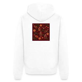 Gewürzglas-Weihnachtsschmuck - Unisex Premium Bio Zip Hoodie - Weiß - Hinten - Thijin (182cm)