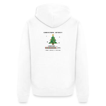Pixel 8-Bit-Weihnachtsbaum - Unisex Premium Bio Zip Hoodie - Weiß - Hinten - Thijin (182cm)