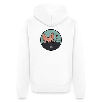Beste Supervisor Katze - Sphynx Cat  - Unisex Premium Bio Zip Hoodie - Weiß - Hinten - Thijin (182cm)