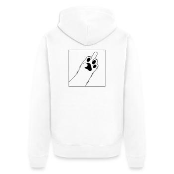 Hundepfote - Unisex Premium Bio Zip Hoodie - Weiß - Hinten - Thijin (182cm)