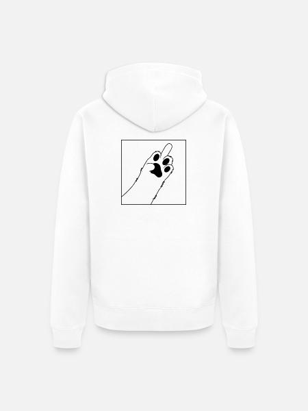 Hundepfote - Unisex Premium Bio Zip Hoodie - Weiß