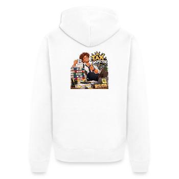 Steuerinspektor - Unisex Premium Bio Zip Hoodie - Weiß - Hinten - Thijin (182cm)