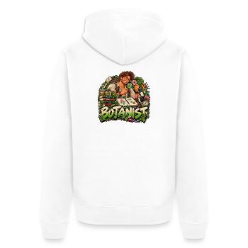 Pflanzenabenteurer-Botaniker - Unisex Premium Bio Zip Hoodie - Weiß - Hinten - Thijin (182cm)