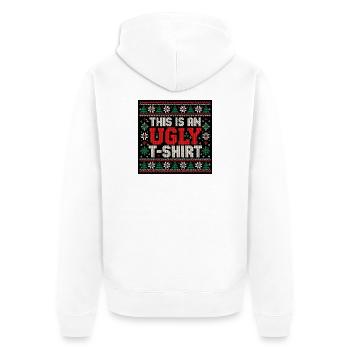 Hässlicher Pullover Winterhemd - Unisex Premium Bio Zip Hoodie - Weiß - Hinten - Thijin (182cm)