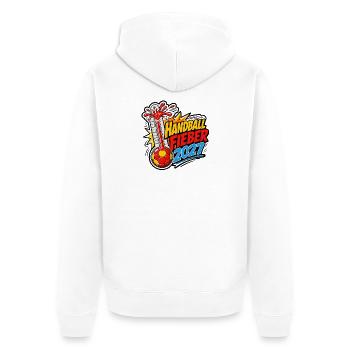 Handballfieber 2027 lustiges Thermometer Shirt - Unisex Premium Bio Zip Hoodie - Weiß - Hinten - Thijin (182cm)