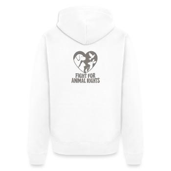 Fight For Animal Rights - Unisex Premium Bio Zip Hoodie - Weiß - Hinten - Thijin (182cm)