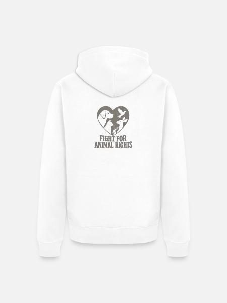 Fight For Animal Rights - Unisex Premium Bio Zip Hoodie - Weiß
