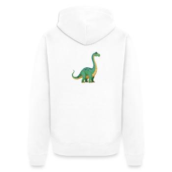 Dinosaurier Brontosaurus - Unisex Premium Bio Zip Hoodie - Weiß - Hinten - Thijin (182cm)