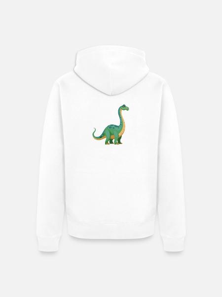 Dinosaurier Brontosaurus - Unisex Premium Bio Zip Hoodie - Weiß